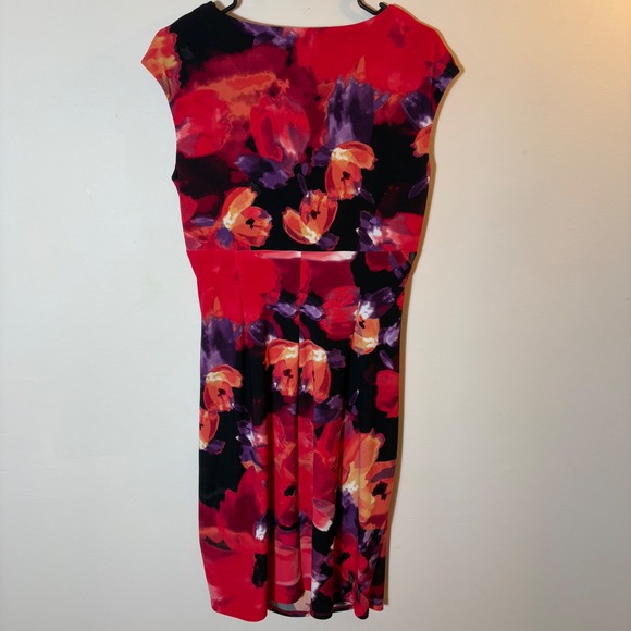 Lauren Ralph Lauren Floral Dress Women's Size 10 Sleeveless Ruched - Picture 9 of 9